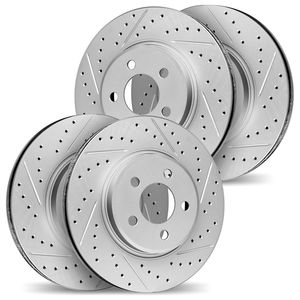 Dynamic Friction 2004-74007 - Front and Rear Geoperformance Coated Drilled and Slotted Brake Rotor 4 Wheel Set