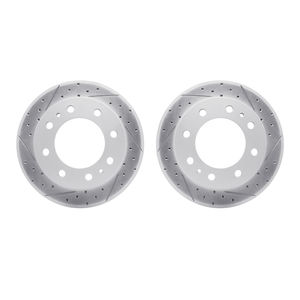 Dynamic Friction 2002-48006 - Front Geoperformance Coated Drilled and Slotted Brake Rotor 2 Wheel Set