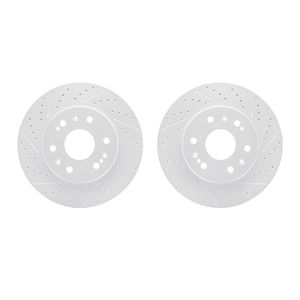 Dynamic Friction 2002-48009 - Front Geoperformance Coated Drilled and Slotted Brake Rotor 2 Wheel Set