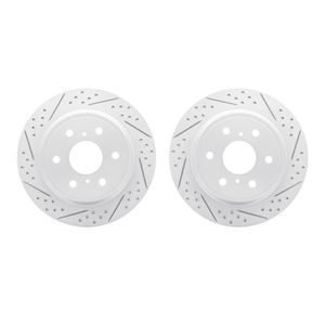 Dynamic Friction 2002-48036 - Rear Geoperformance Coated Drilled and Slotted Brake Rotor 2 Wheel Set