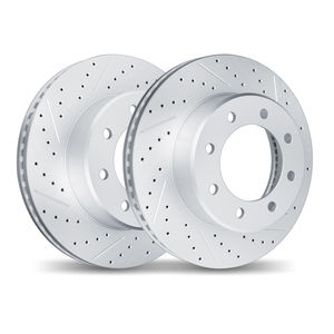 Dynamic Friction 2002-48039 - Rear Geoperformance Coated Drilled and Slotted Brake Rotor 2 Wheel Set