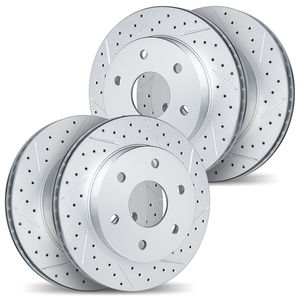 Dynamic Friction 2004-48008 - Front and Rear Geoperformance Coated Drilled and Slotted Brake Rotor 4 Wheel Set