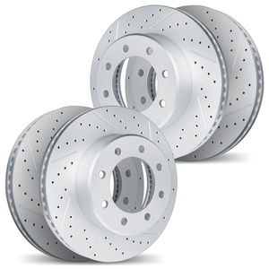 Dynamic Friction 2004-48015 - Front and Rear Geoperformance Coated Drilled and Slotted Brake Rotor 4 Wheel Set