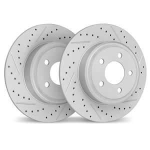 Dynamic Friction 2002-63050 - Rear Geoperformance Coated Drilled and Slotted Brake Rotor 2 Wheel Set