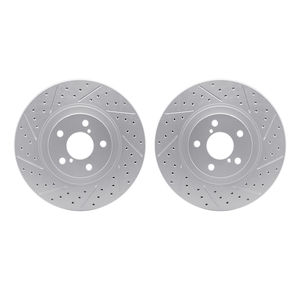 Dynamic Friction 2002-13002 - Front Geoperformance Coated Drilled and Slotted Brake Rotor 2 Wheel Set