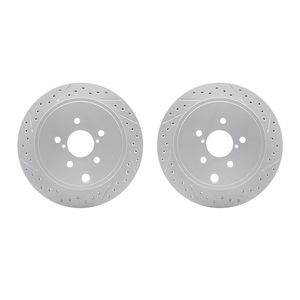 Dynamic Friction 2002-13017 - Rear Geoperformance Coated Drilled and Slotted Brake Rotor 2 Wheel Set
