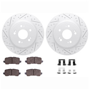 Dynamic Friction 2512-58014 - Rear Brake Kit - Coated Drilled and Slotted Brake Rotors and 5000 Advanced Brake Pads with Hardware