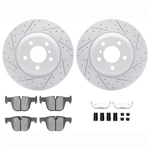 Dynamic Friction 2512-31084 - Rear Brake Kit - Coated Drilled and Slotted Brake Rotors and 5000 Advanced Brake Pads with Hardware