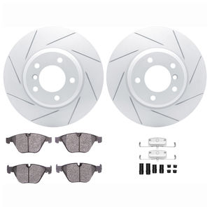 Dynamic Friction 2512-31290 - Front Brake Kit - Coated Slotted Brake Rotors and 5000 Advanced Brake Pads with Hardware