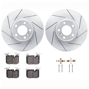 Dynamic Friction 2512-31370 - Front Brake Kit - Coated Slotted Brake Rotors and 5000 Advanced Brake Pads with Hardware