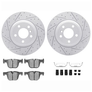Dynamic Friction 2512-31378 - Rear Brake Kit - Coated Drilled and Slotted Brake Rotors and 5000 Advanced Brake Pads with Hardware