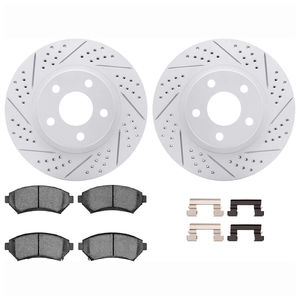 Dynamic Friction 2512-45038 - Front Brake Kit - Coated Drilled and Slotted Brake Rotors and 5000 Advanced Brake Pads with Hardware