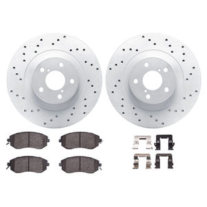 Dynamic Friction 2512-13127 - Front Brake Kit - Coated Drilled Brake Rotors with 5000 Advanced Brake Pads includes Hardware
