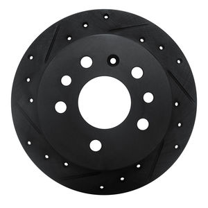 Dynamic Friction 633-65009L - Drilled and Slotted Black Zinc Brake Rotor