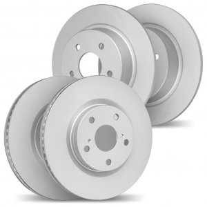 Dynamic Friction 4004-45004 - Front and Rear Geospec Coated Smooth Brake Rotor 4 Wheel Set