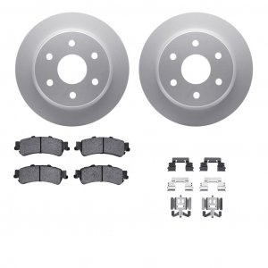 Dynamic Friction 4512-48109 - Rear Brake Kit - Geostop Rotors and 5000 Advanced Brake Pads (Ceramic) with Hardware