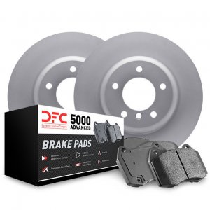 Dynamic Friction 4514-47128 - Front and Rear Brake Kit - Geospec Rotors with 5000 Advanced Brake Pads includes Drums