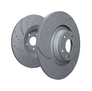 EBC Brakes GD195 - Front Slotted and Dimpled Solid Front Disc Brake Rotors, 2-Wheel Set