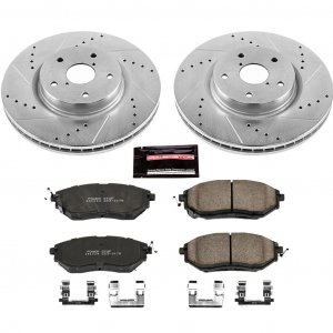 PowerStop K4603 - Front Z23 Drilled and Slotted Brake Rotors and Pads Kit