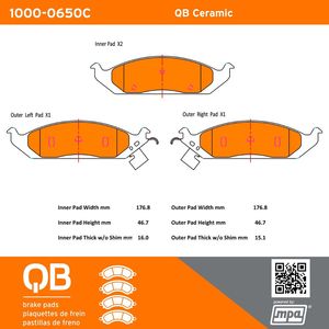 Quality-Built 1000-0650C - Front QB Ceramic Brake Pad Set