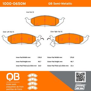 Quality-Built 1000-0650M - Front QB Semi-Metallic Brake Pad Set