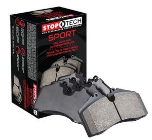 Stoptech 978.34045F - Sport Brake Rotors And Pads Kit, Drilled and Slotted, 2 Wheel Set