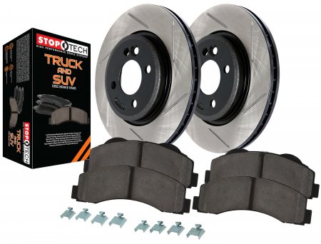Stoptech 970.66535 - Disc Brake Pad and Rotor Kit, Slotted, 2-Wheel Set