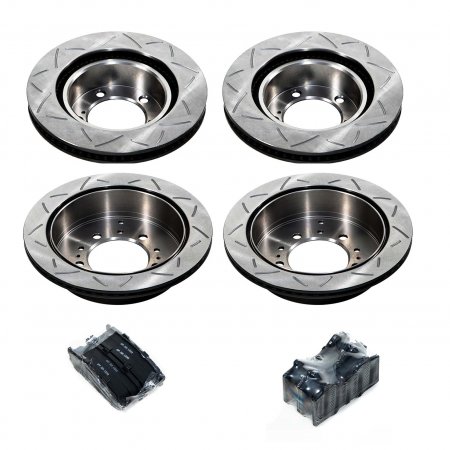 APP APP.25.4430.40 - High-Carbon Bi-Slot Rotor Kit with Heavy Duty Pads, 4 Wheel Set