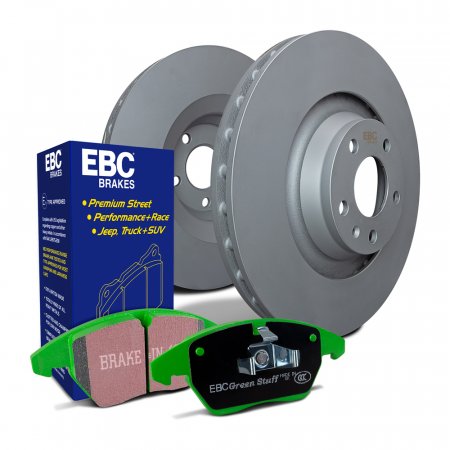 EBC Brakes S11KF1701 - S11 Greenstuff 2000 Disc Brake Pad Set and RK Smooth Brake Rotors, 2-Wheel Set