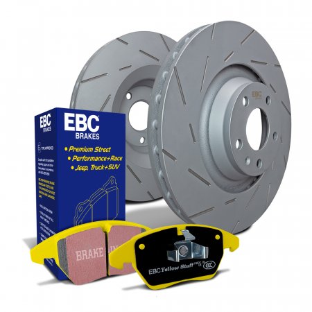 EBC Brakes S9KF1913 - S9 Yellowstuff Brake Pad Set and USR Sport Slotted Brake Rotors, 2-Wheel Set