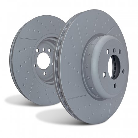 EBC Brakes GD2067R - Slotted and Dimpled Riveted Vented Rear Disc Brake Rotors, 2-Wheel Set