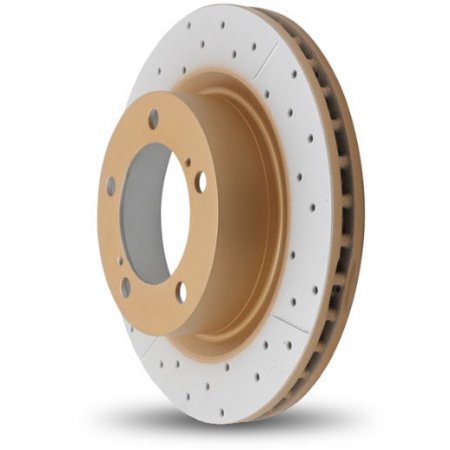 DBA Drilled and Slotted Street XS Coated Brake Rotor