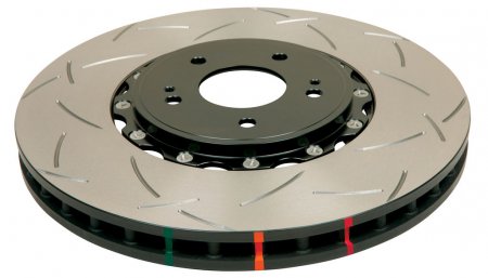 DBA DBA52466BLKS - Slotted 5000 T3 Black 2 Piece Brake Rotor with Kangaroo Paw Vanes