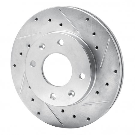 Dynamic Friction 631-72022R - Drilled and Slotted Silver Zinc Brake Rotor