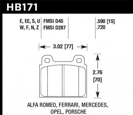 Hawk Performance DTC-70 Brake Pads - Race Use Only