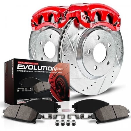 PowerStop KC2915B - Z23 Drilled and Slotted Brake Pad, Rotor, and Caliper Kit