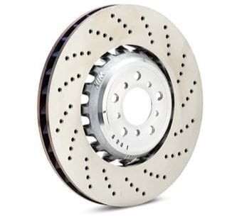 SHW Performance PFR31009 - Drilled-dimpled Monobloc Brake Rotor 350 x 34 mm