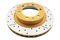 DBA DBA2716X - Drilled and Slotted Street XS Gold Brake Rotor with Kangaroo Paw Vanes