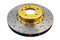 DBA DBA52858GLDXS - Drilled and Slotted 5000 XS Gold 2 Piece Brake Rotor with Kangaroo Paw Vanes