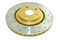 DBA DBA2734X - Drilled and Slotted Street XS Gold Brake Rotor with Kangaroo Paw Vanes