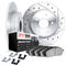 Dynamic Friction 7512-63036 - Brake Kit - Silver Zinc Coated Drilled and Slotted Rotors and 5000 Brake Pads with Hardware