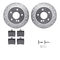 Dynamic Friction 7512-63037 - Brake Kit - Silver Zinc Coated Drilled and Slotted Rotors and 5000 Brake Pads with Hardware