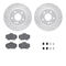 Dynamic Friction 7512-63042 - Brake Kit - Silver Zinc Coated Drilled and Slotted Rotors and 5000 Brake Pads with Hardware