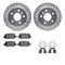 Dynamic Friction 7512-63058 - Brake Kit - Silver Zinc Coated Drilled and Slotted Rotors and 5000 Brake Pads with Hardware