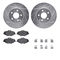 Dynamic Friction 7512-63047 - Brake Kit - Silver Zinc Coated Drilled and Slotted Rotors and 5000 Brake Pads with Hardware