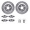 Dynamic Friction 7512-63055 - Brake Kit - Silver Zinc Coated Drilled and Slotted Rotors and 5000 Brake Pads with Hardware