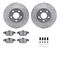 Dynamic Friction 7512-63057 - Brake Kit - Silver Zinc Coated Drilled and Slotted Rotors and 5000 Brake Pads with Hardware