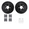 Dynamic Friction 8512-63040 - Brake Kit - Black Zinc Coated Drilled and Slotted Rotors and 5000 Brake Pads with Hardware
