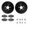 Dynamic Friction 8512-63048 - Brake Kit - Black Zinc Coated Drilled and Slotted Rotors and 5000 Brake Pads with Hardware