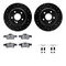 Dynamic Friction 8512-63049 - Brake Kit - Black Zinc Coated Drilled and Slotted Rotors and 5000 Brake Pads with Hardware